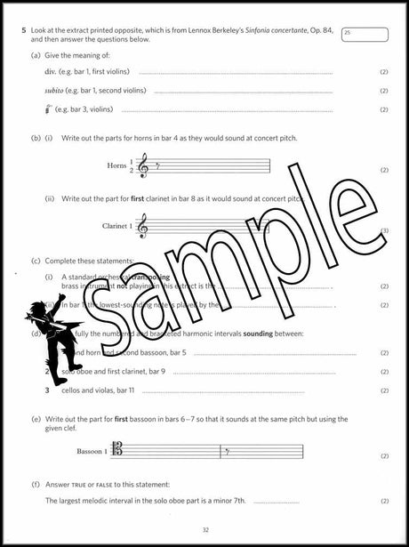 3rd sample page from ABRSM Music Theory Practice Papers 2021 Grade 6