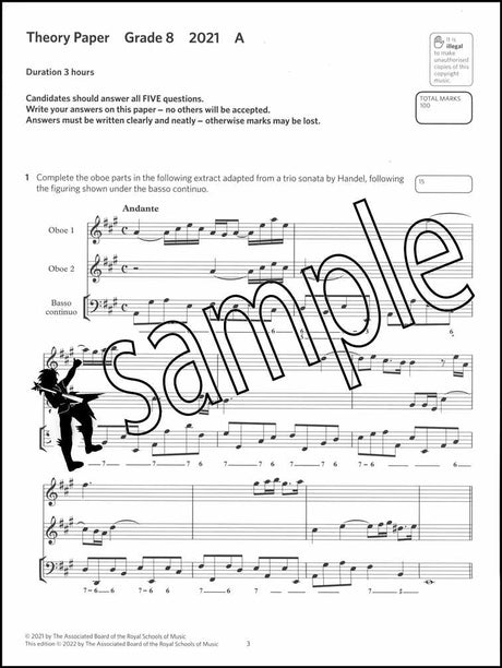 1st sample page from ABRSM Music Theory Practice Papers 2021 Grade 8