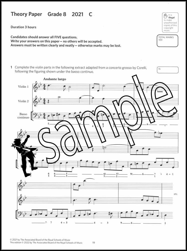 2nd sample page from ABRSM Music Theory Practice Papers 2021 Grade 8