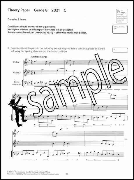 2nd sample page from ABRSM Music Theory Practice Papers 2021 Grade 8