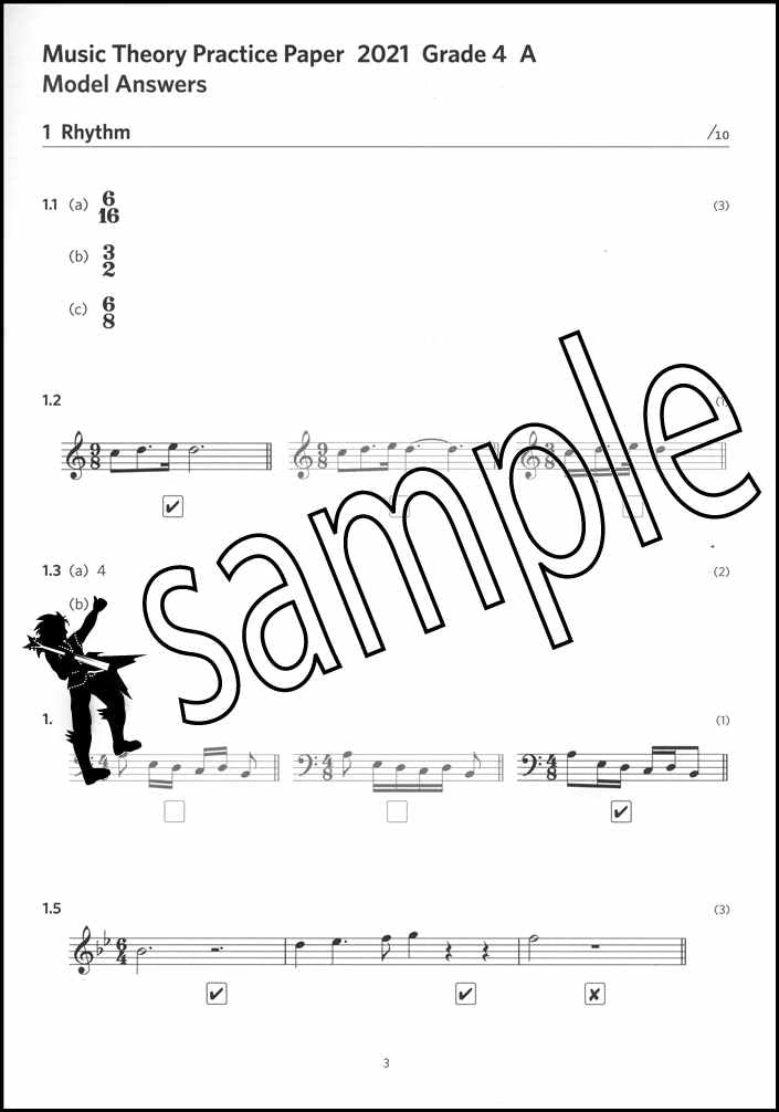 1st sample page from ABRSM Music Theory Practice Papers 2021 Grade 4 Model Answers