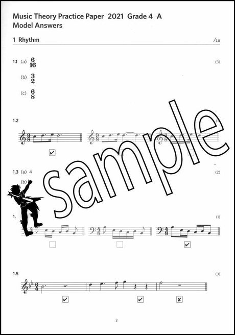 1st sample page from ABRSM Music Theory Practice Papers 2021 Grade 4 Model Answers