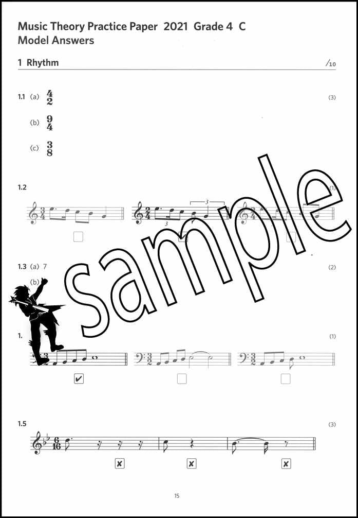 2nd sample page from ABRSM Music Theory Practice Papers 2021 Grade 4 Model Answers