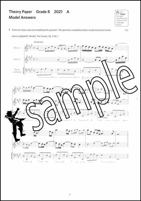 1st sample page from ABRSM Music Theory Practice Papers 2021 Grade 8 Model Answers