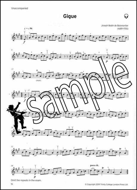 2nd sample page from Trinity College London Violin Grade 4 (inc Piano) from 2020