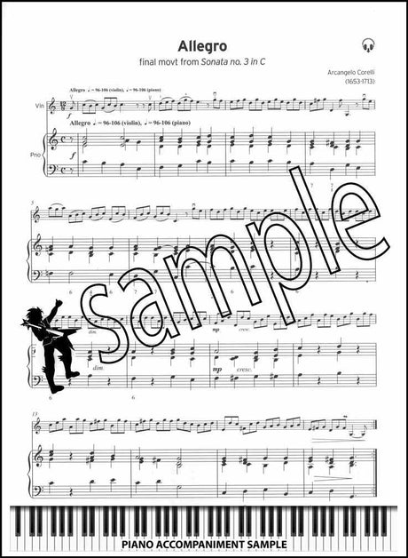 piano accompaniment sample page from Trinity College London Violin Grade 5 (inc Piano) from 2020