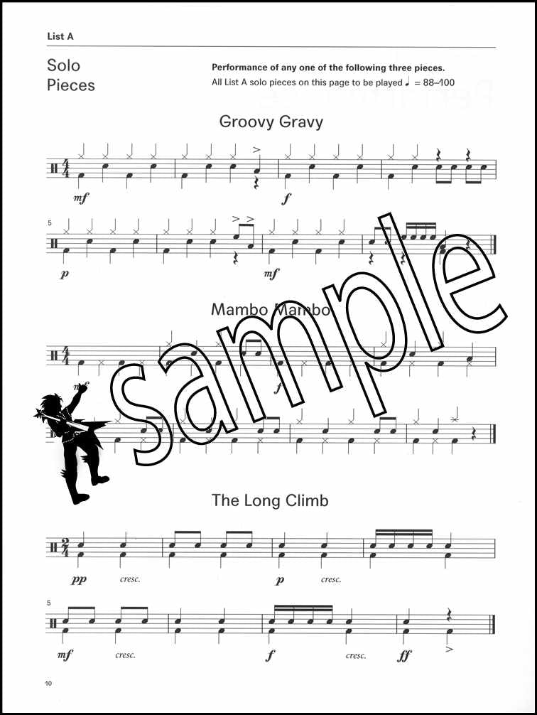 2nd sample page from London College of Music Drum Kit Handbook Step 1 from 2022