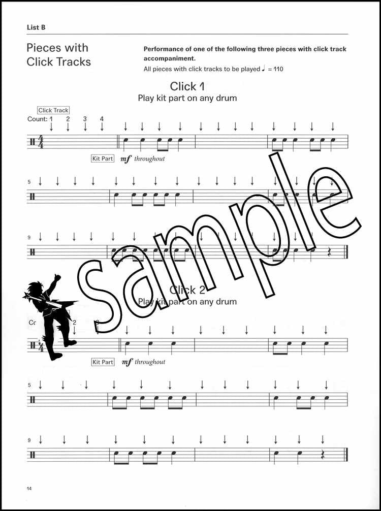 3rd sample page from London College of Music Drum Kit Handbook Step 1 from 2022