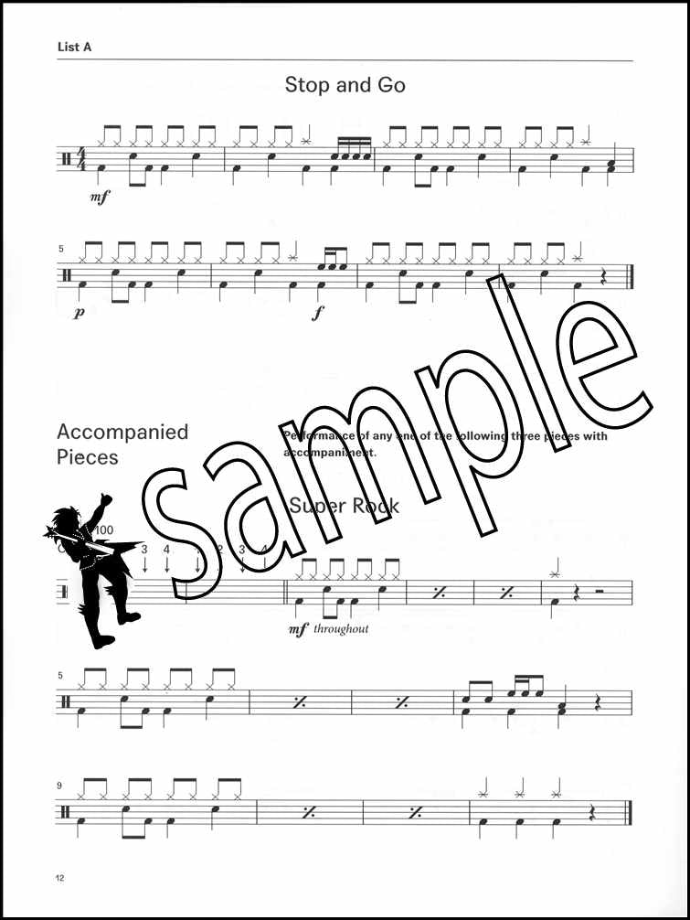 2nd sample page from London College of Music Drum Kit Handbook Step 2 from 2022