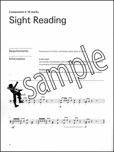 3rd sample page from London College of Music Drum Kit Handbook Grade 2 from 2022