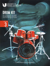 front cover of London College of Music Drum Kit Handbook Grade 3 from 2022