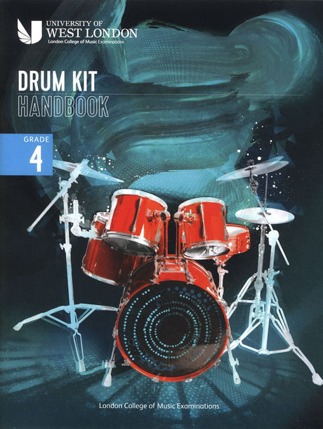 front cover of London College of Music Drum Kit Handbook Grade 4 from 2022