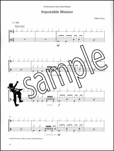 3rd sample page from London College of Music Drum Kit Handbook Grade 6 from 2022