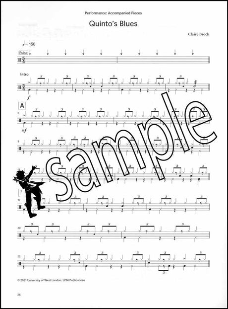 2nd sample page from London College of Music Drum Kit Handbook Grade 7 from 2022