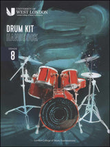 front cover of London College of Music Drum Kit Handbook Grade 8 from 2022