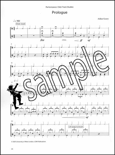 3rd sample page from London College of Music Drum Kit Handbook Grade 8 from 2022