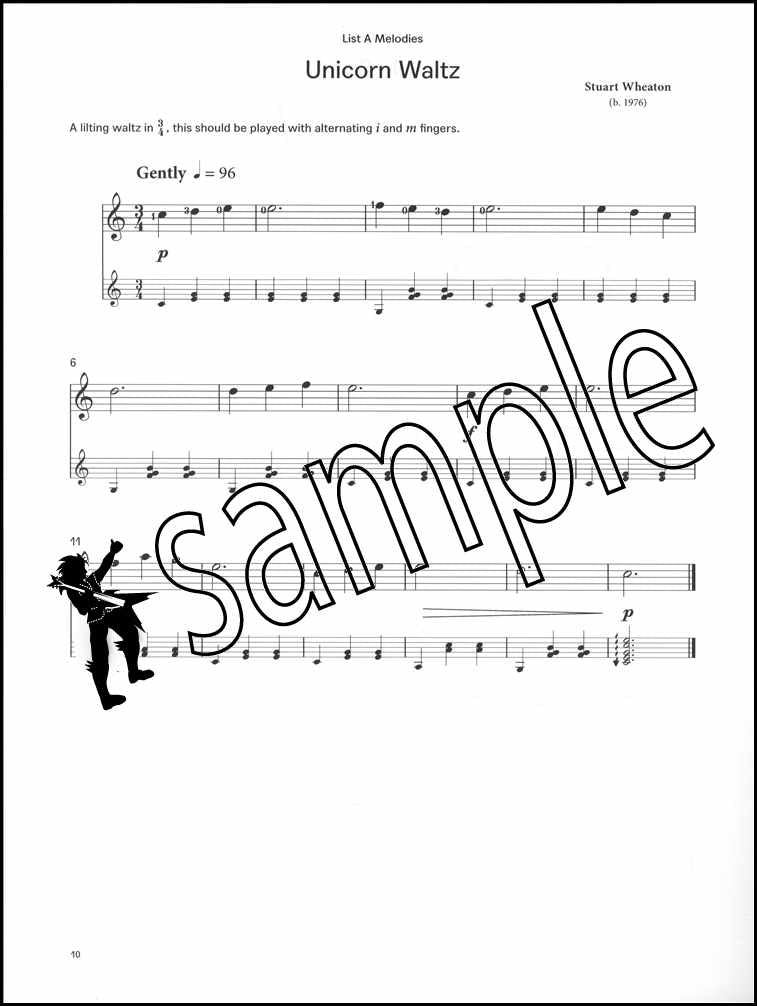 2nd sample page from London College of Music Classical Guitar Handbook Step 1 from 2022