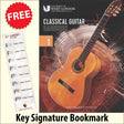 front cover of London College of Music Classical Guitar Handbook Step 1 from 2022 together with free Treble Clef bookmark