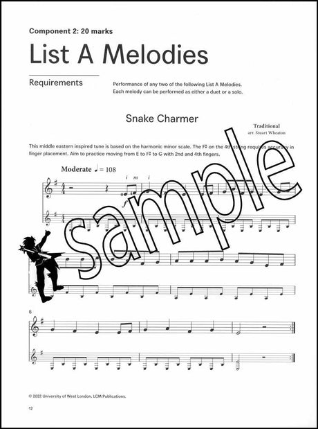 2nd sample page from London College of Music Classical Guitar Handbook Step 2 from 2022