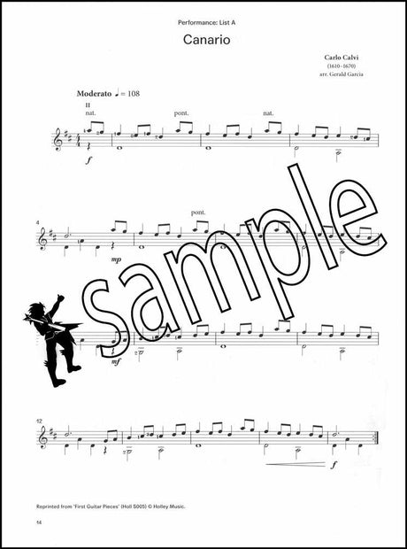 2nd sample page from London College of Music Classical Guitar Handbook Grade 2 from 2022