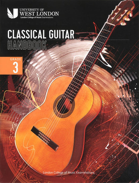 front cover of London College of Music Classical Guitar Handbook Grade 3 from 2022