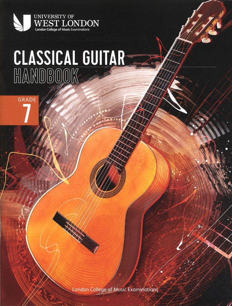 front cover of London College of Music Classical Guitar Handbook Grade 7 from 2022