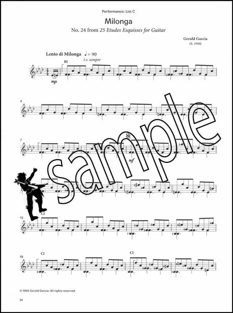 3rd sample page from London College of Music Classical Guitar Handbook Grade 7 from 2022