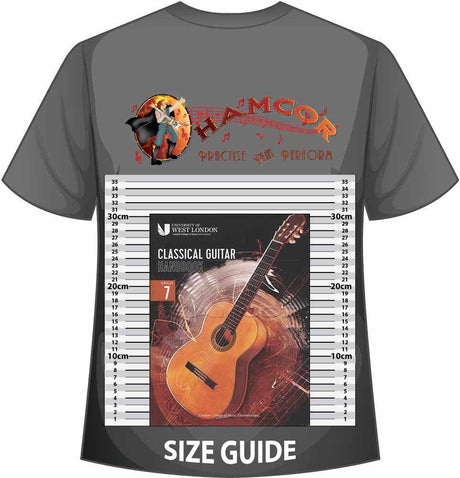 front cover of London College of Music Classical Guitar Handbook Grade 7 from 2022 on a size guide