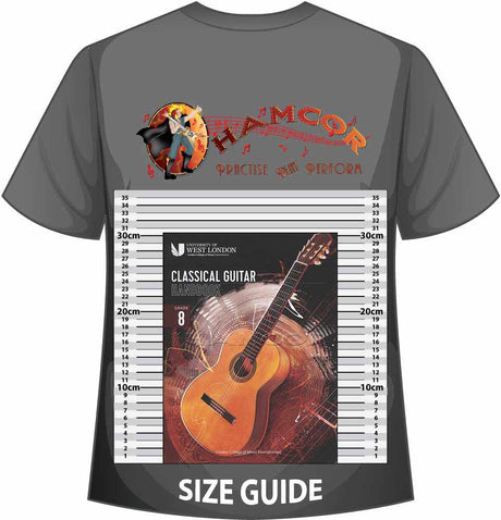 front cover of London College of Music Classical Guitar Handbook Grade 8 from 2022 on a size guide