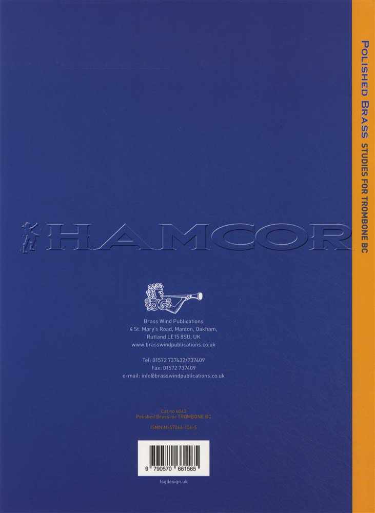 back cover of Polished Brass Studies for Trombone Bass Clef by Lizzie Davis