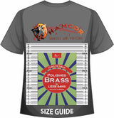 front cover of Polished Brass Studies for Tuba Bass Clef by Lizzie Davis on a size guide