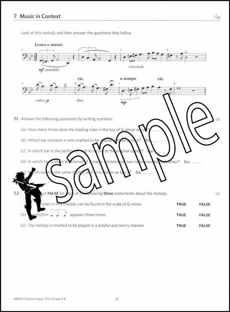 2nd sample page from ABRSM Music Theory Practice Papers 2022 Grade 4