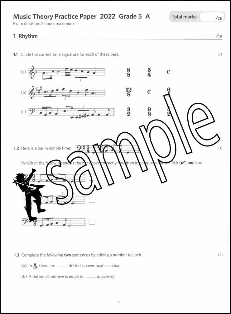 1st sample page from ABRSM Music Theory Practice Papers 2022 Grade 5