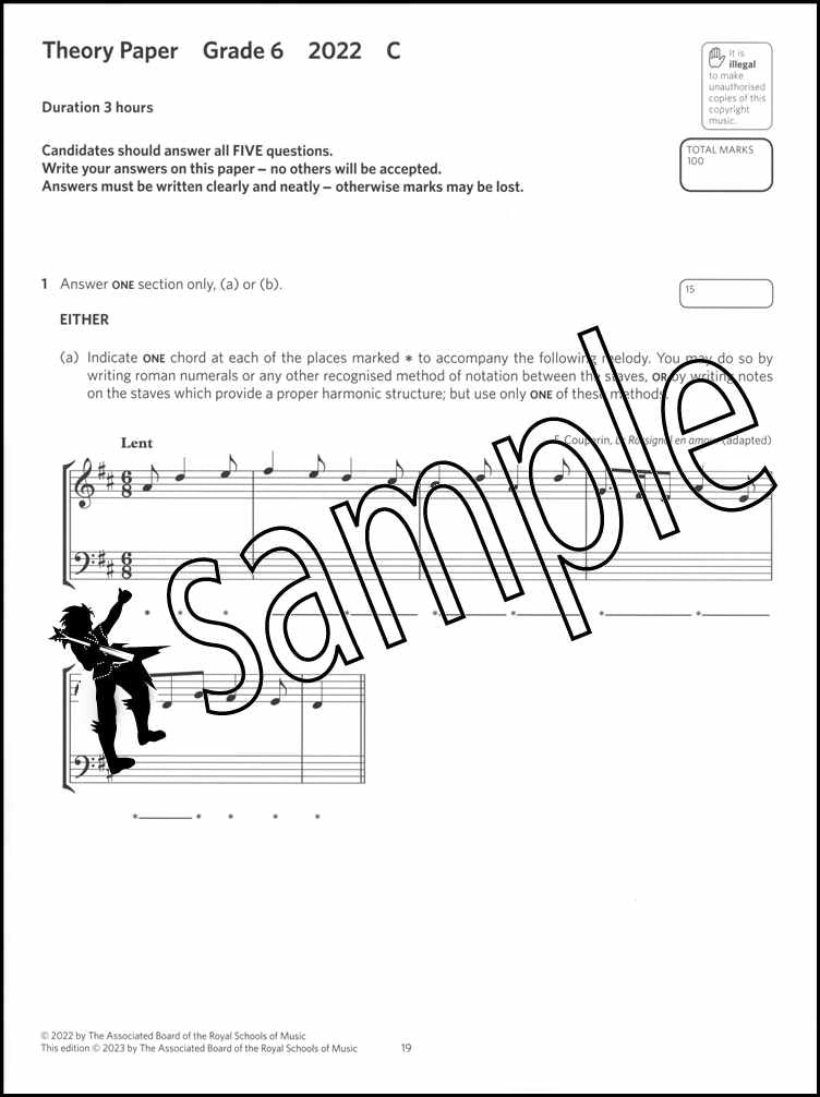 2nd sample page from ABRSM Music Theory Practice Papers 2022 Grade 6