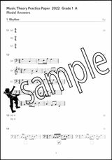 1st sample page from ABRSM Music Theory Practice Papers 2022 Grade 1 Model Answers