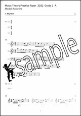 1st sample page from ABRSM Music Theory Practice Papers 2022 Grade 2 Model Answers