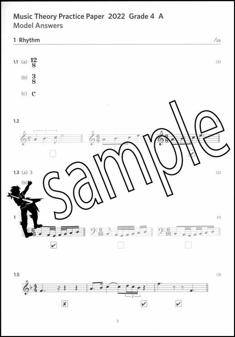 1st sample page from ABRSM Music Theory Practice Papers 2022 Grade 4 Model Answers