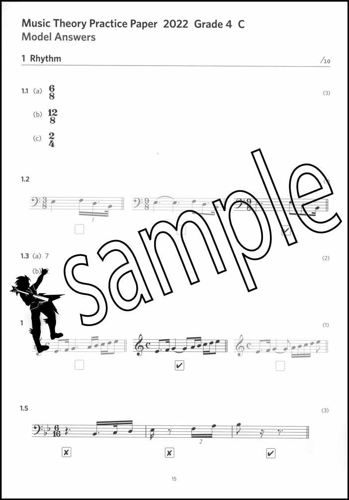 2nd sample page from ABRSM Music Theory Practice Papers 2022 Grade 4 Model Answers