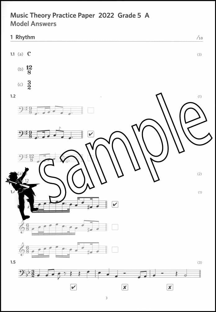 1st sample page from ABRSM Music Theory Practice Papers 2022 Grade 5 Model Answers