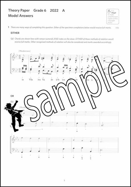 1st sample page from ABRSM Music Theory Practice Papers 2022 Grade 6 Model Answers