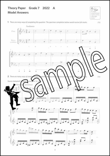 1st sample page from ABRSM Music Theory Practice Papers 2022 Grade 7 Model Answers