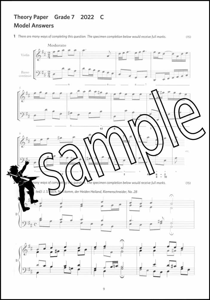 2nd sample page from ABRSM Music Theory Practice Papers 2022 Grade 7 Model Answers