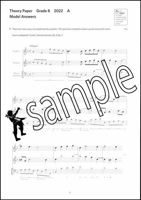 1st sample page from ABRSM Music Theory Practice Papers 2022 Grade 8 Model Answers