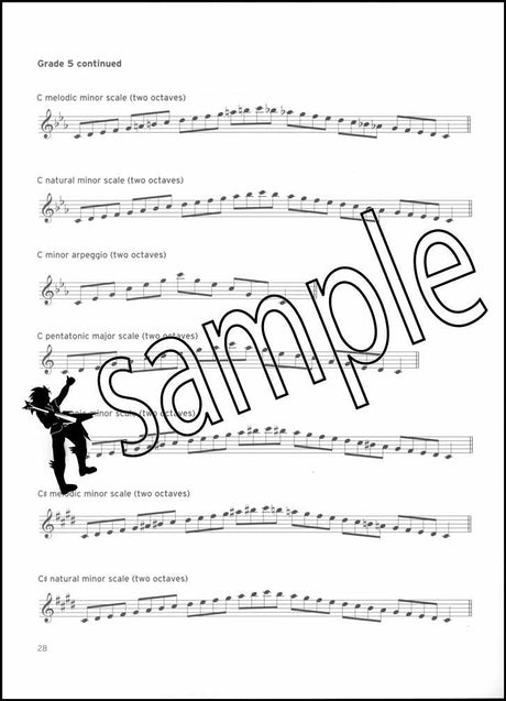 2nd sample page from Trinity College London Flute Scales Arpeggios Exercises Grades 1-8