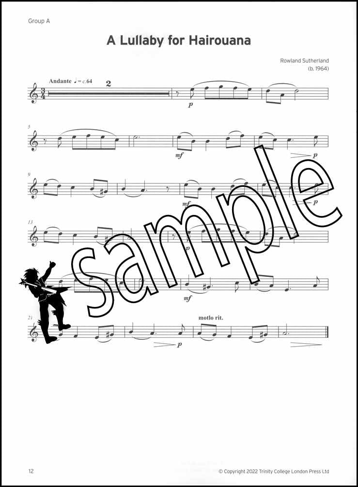 2nd sample page from Trinity College London Flute Grade 1 from 2023