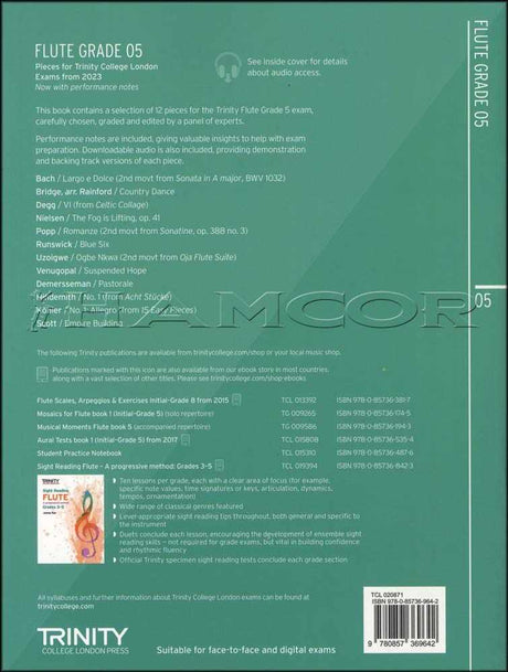 back cover of Trinity College London Flute Grade 5 from 2023