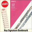 front cover of Trinity College London Flute Grade 7 from 2023 together with free Treble Clef bookmark
