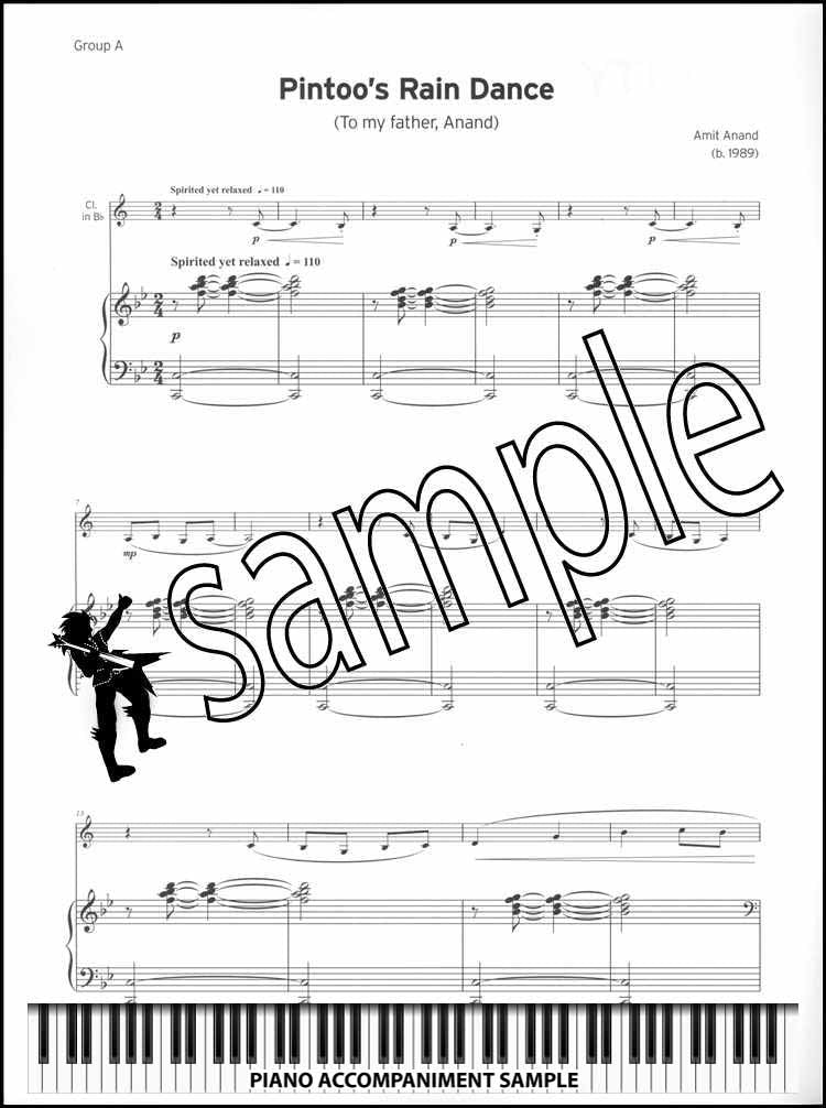 piano accompaniment sample page from Trinity College London Clarinet Grade 3 from 2023