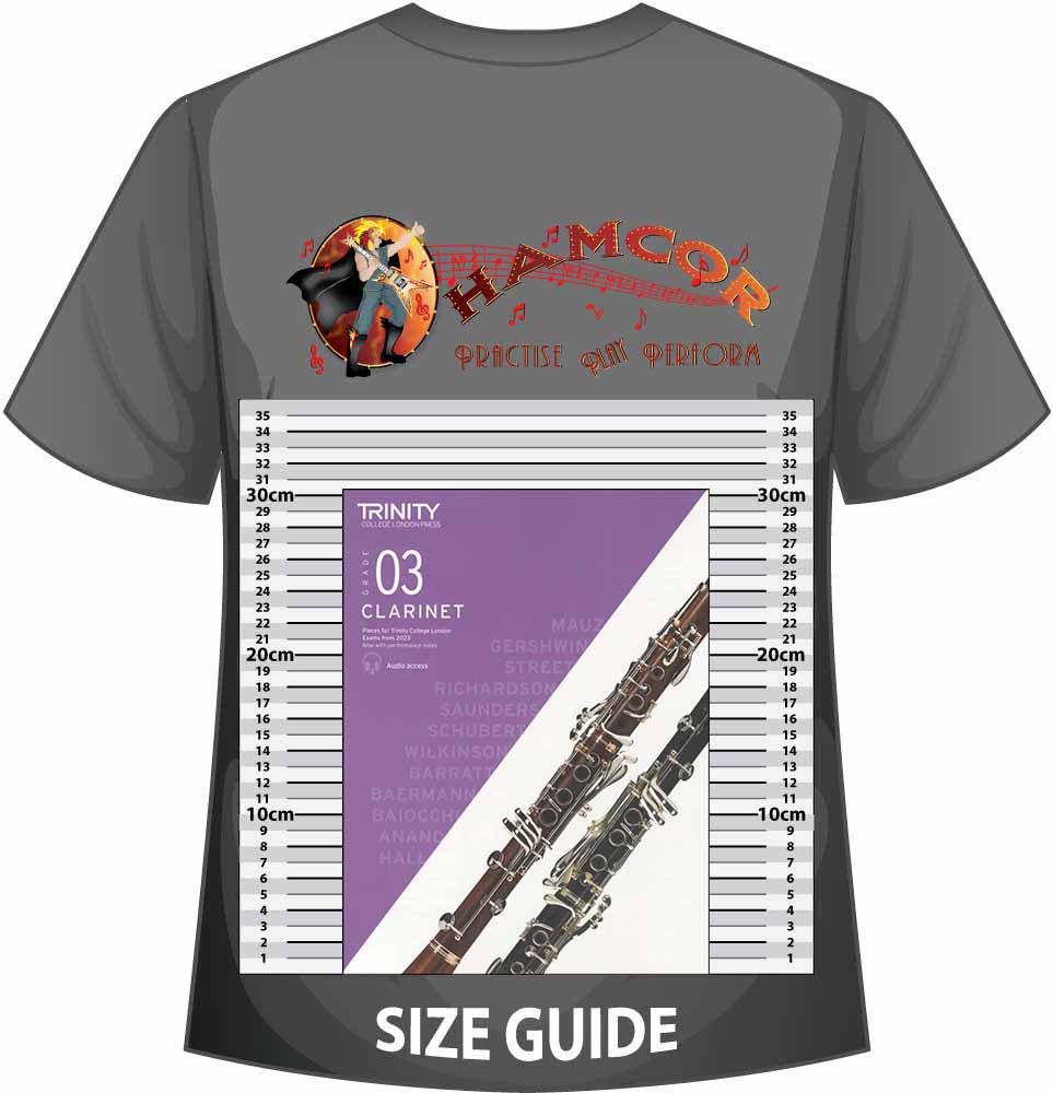 front cover of Trinity College London Clarinet Grade 3 from 2023 on a size guide