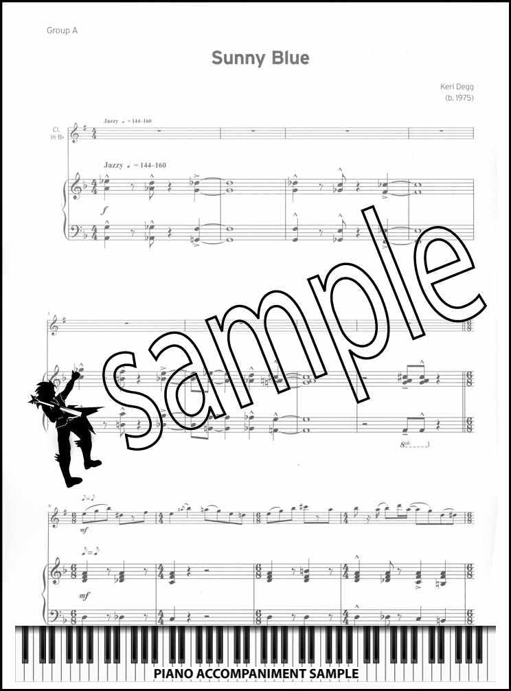 piano accompaniment sample page from Trinity College London Clarinet Grade 6 from 2023